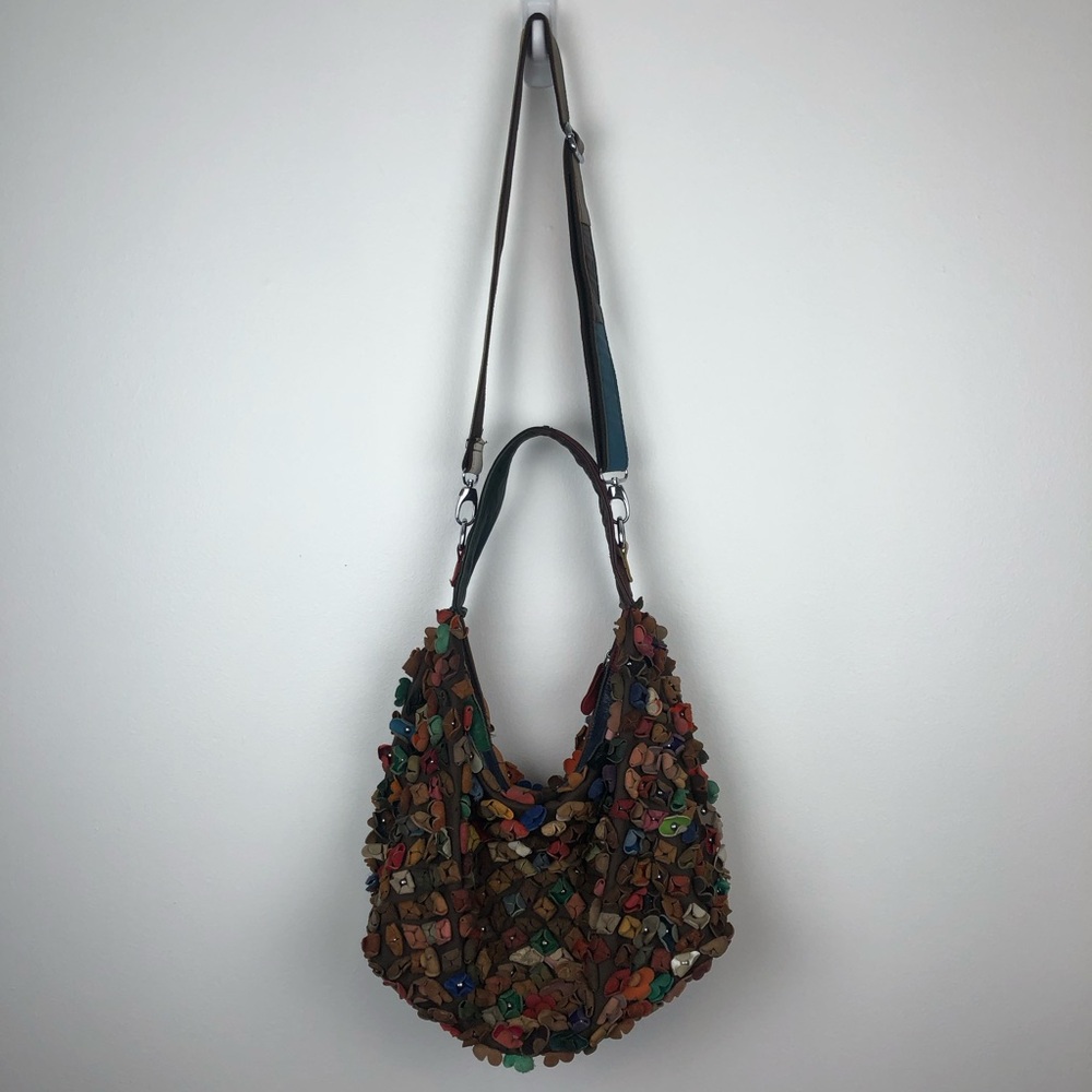 3d Floral Leather Multicolor Patchwork Shoulder H… - image 2